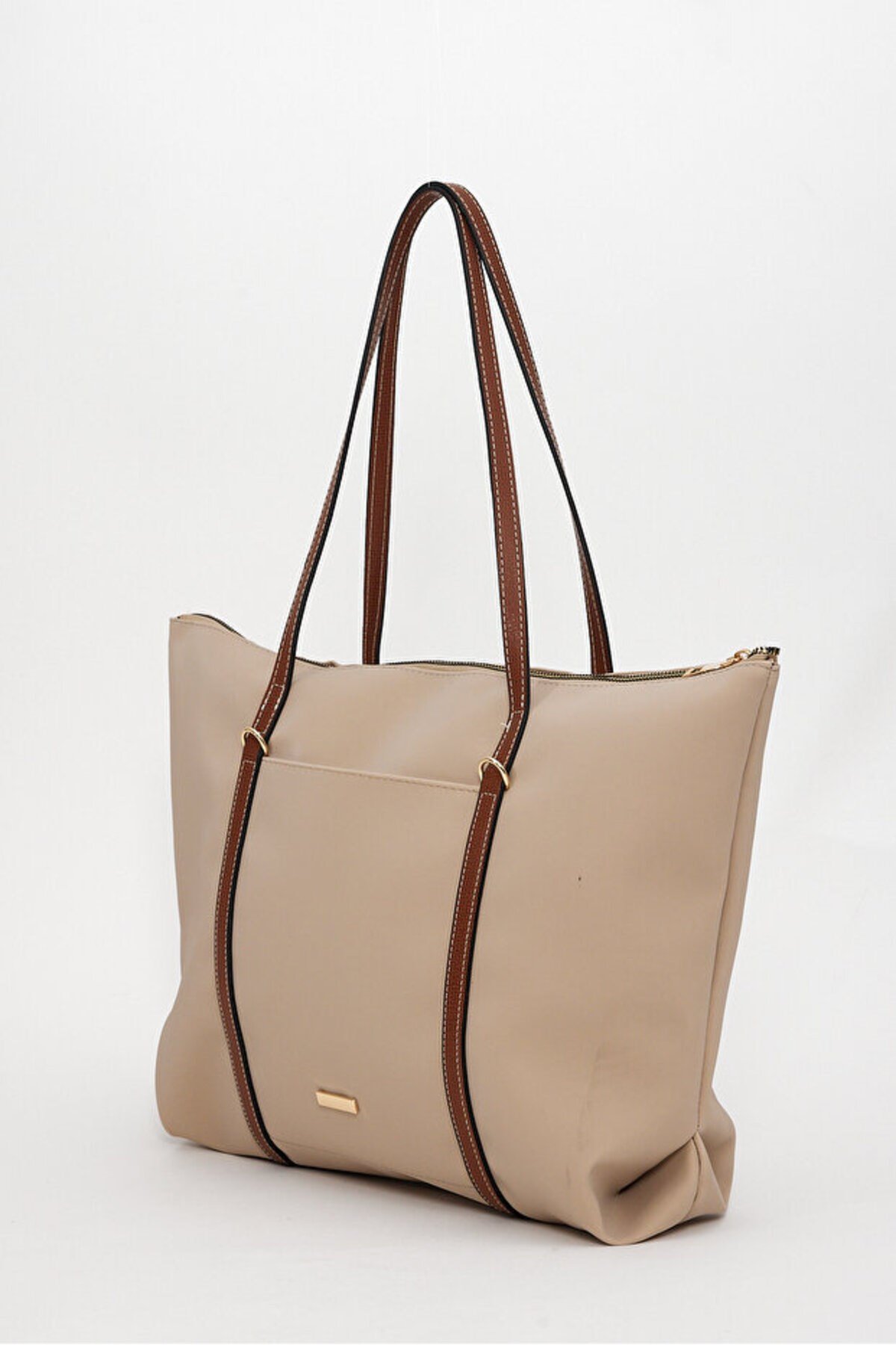 Çift Saplı Paraşüt Kumaş Büyük Boy Shopper Çanta Üniversite Ofis Anne Bebek Omuz Çantası (47x30x15)