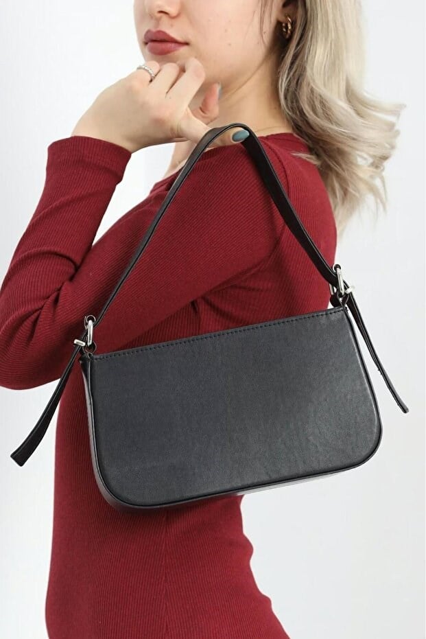 Düz Baget Astarlı 3 Gözlü Basic Omuz Çantası(27x15)