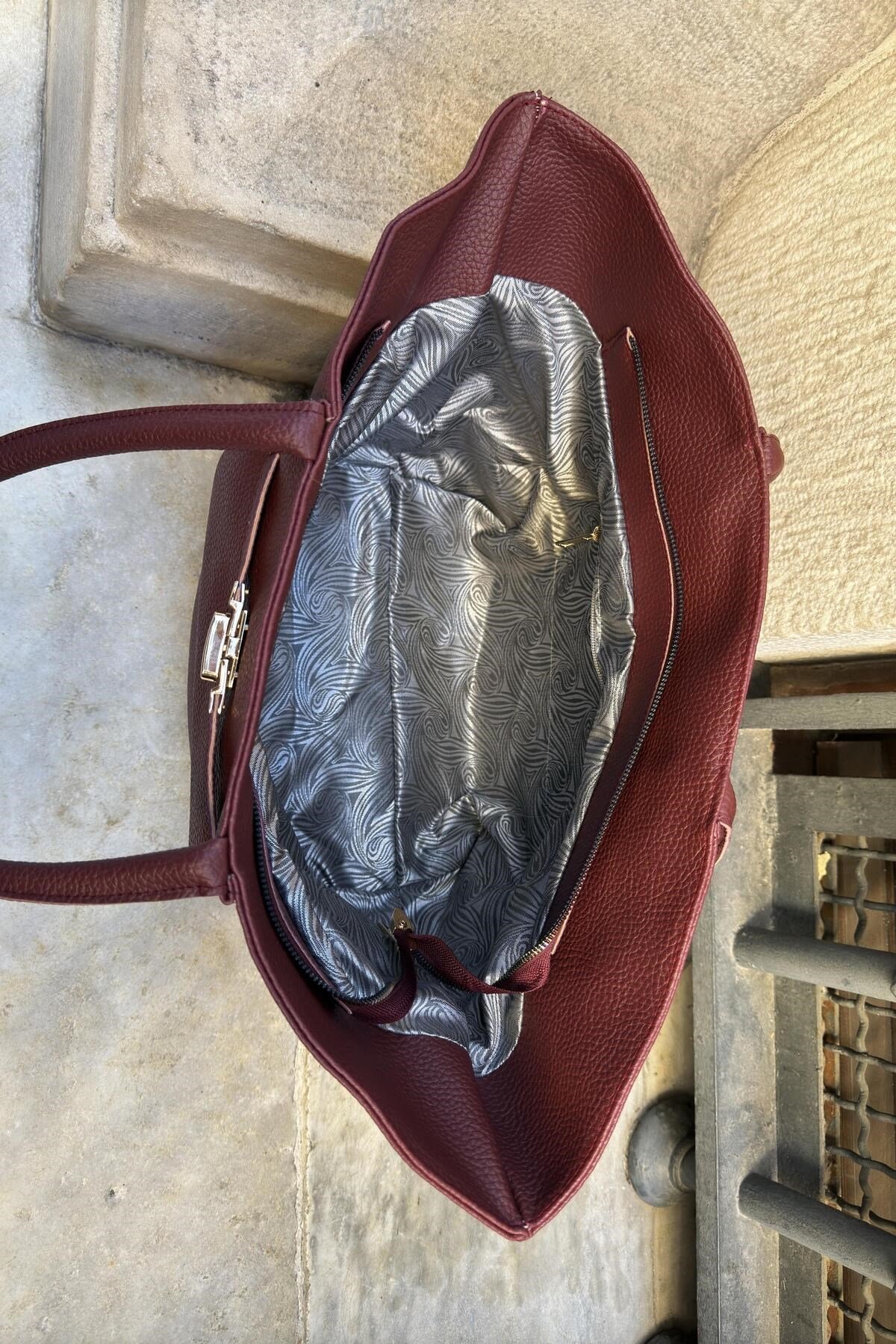Kemer Aksesuarlı Fermuar Kapamalı Kadın Omuz Çanta Jade (55x30x16)