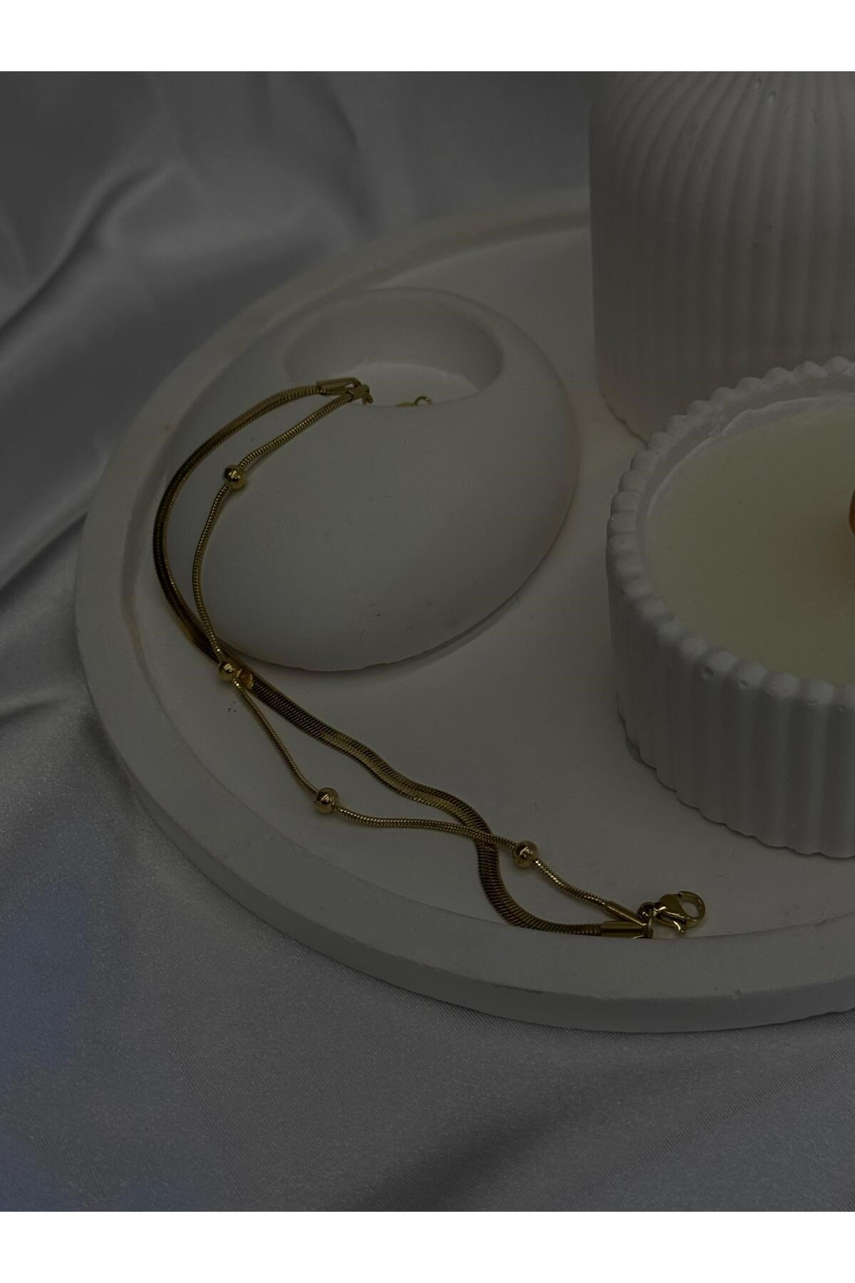 Tasarımsal Taşlı Taşsız Gold Bileklikler