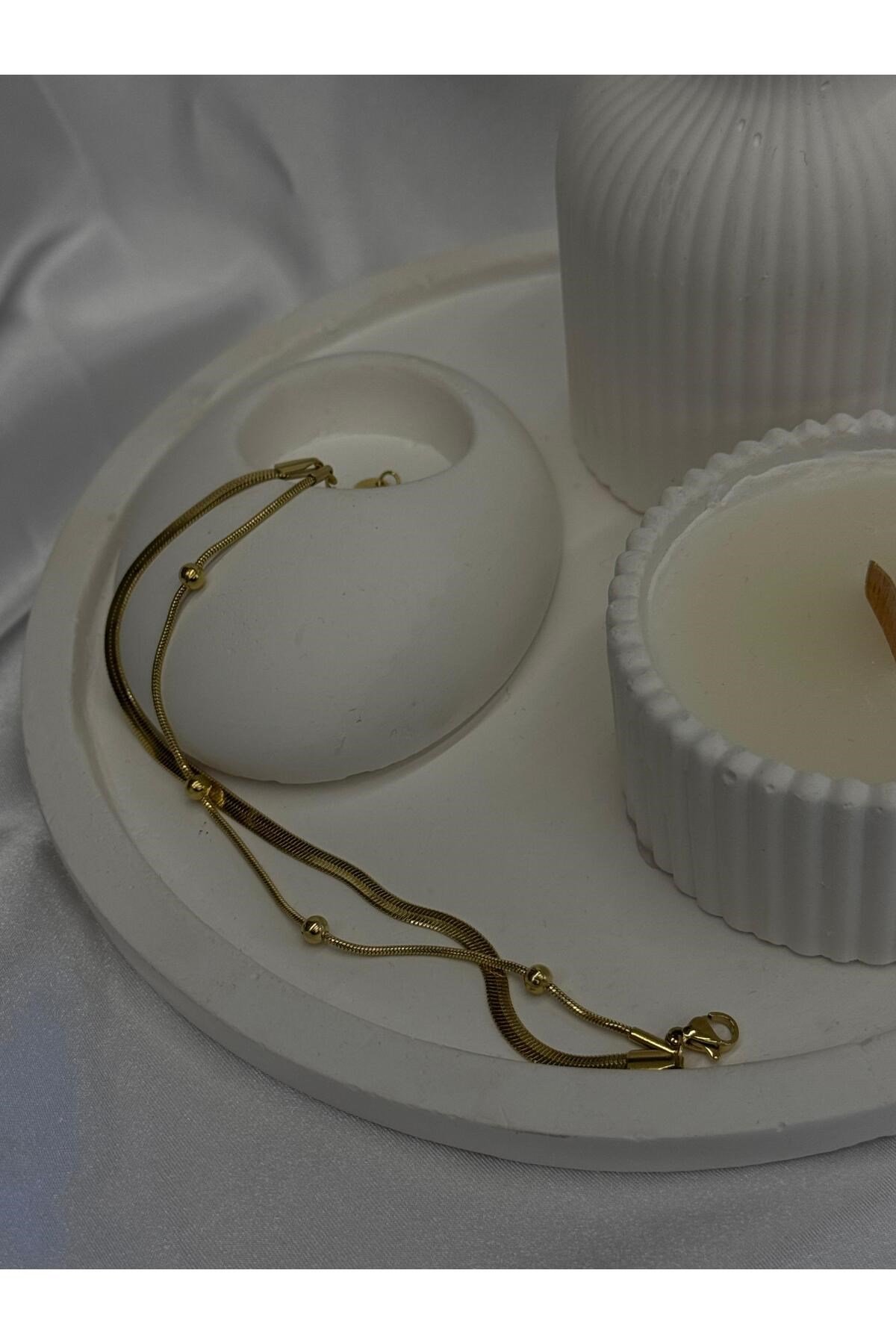 Tasarımsal Taşlı Taşsız Gold Bileklikler