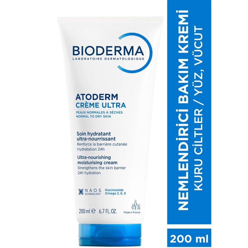 Bioderma Atoderm Ultra Kuru Ciltler İçin Nemlendirici Ve Besleyici Bakım Kremi 200 ml