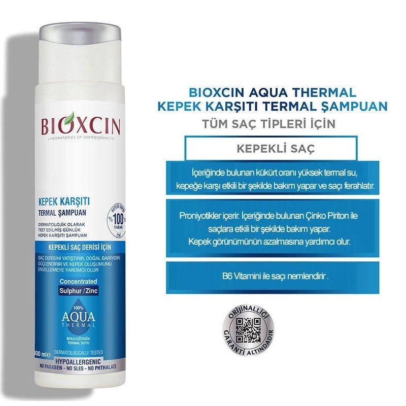 Bioxcin Aqua Thermal Kepek Karşıtı Termal Şampuan 300 ml + 200 ml Hediye