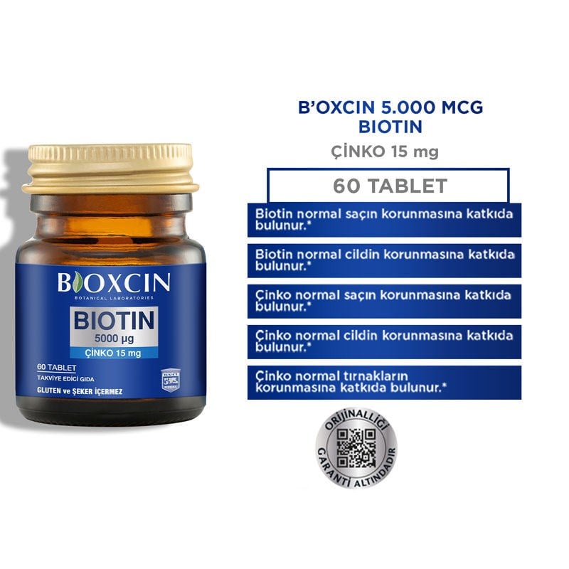 Bioxcin Biotin 5000 Mg 60 Tablet & 500 Ml Şampuan Hediye