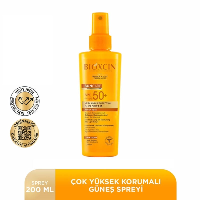 BİOXCIN GÜNEŞ KREMİ SPREY SUN CARE SPF50+ 200 ML SPREY & BİOXCIN GÜNEŞ KREMİ 50 ML KOFRE PAKET (KURU - NORMAL CİLTLER İÇİN )