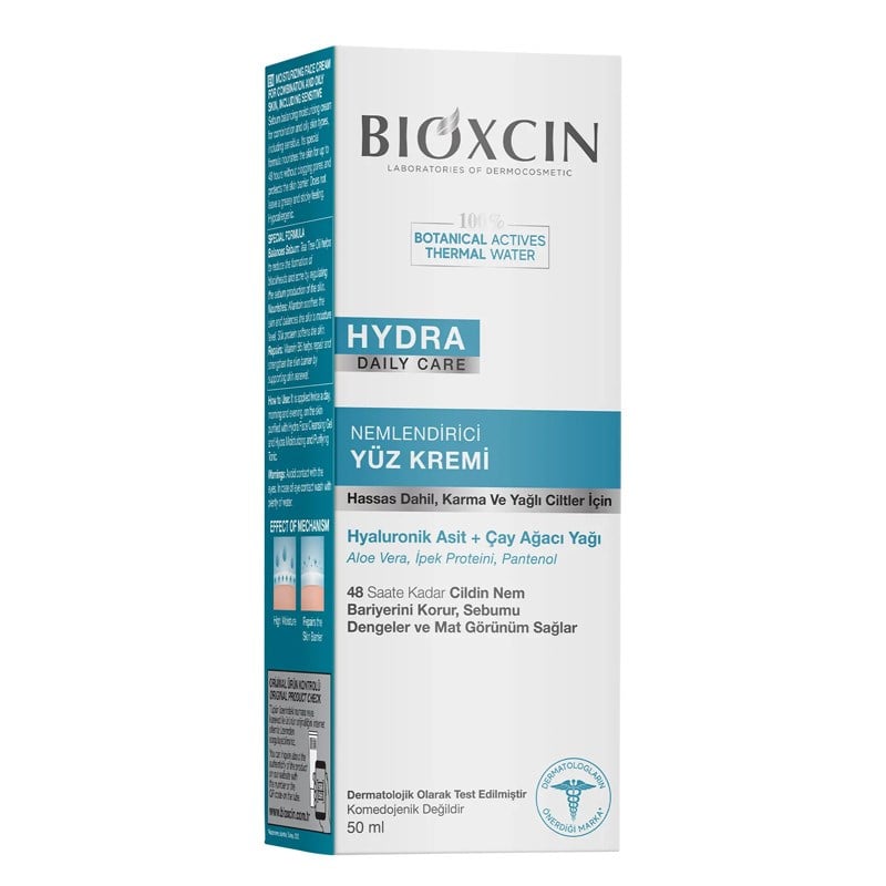 Bioxcin Hydra Daily Care Karma Ve Yağlı Ciltler İçin Nemlendirici Krem 50 ml