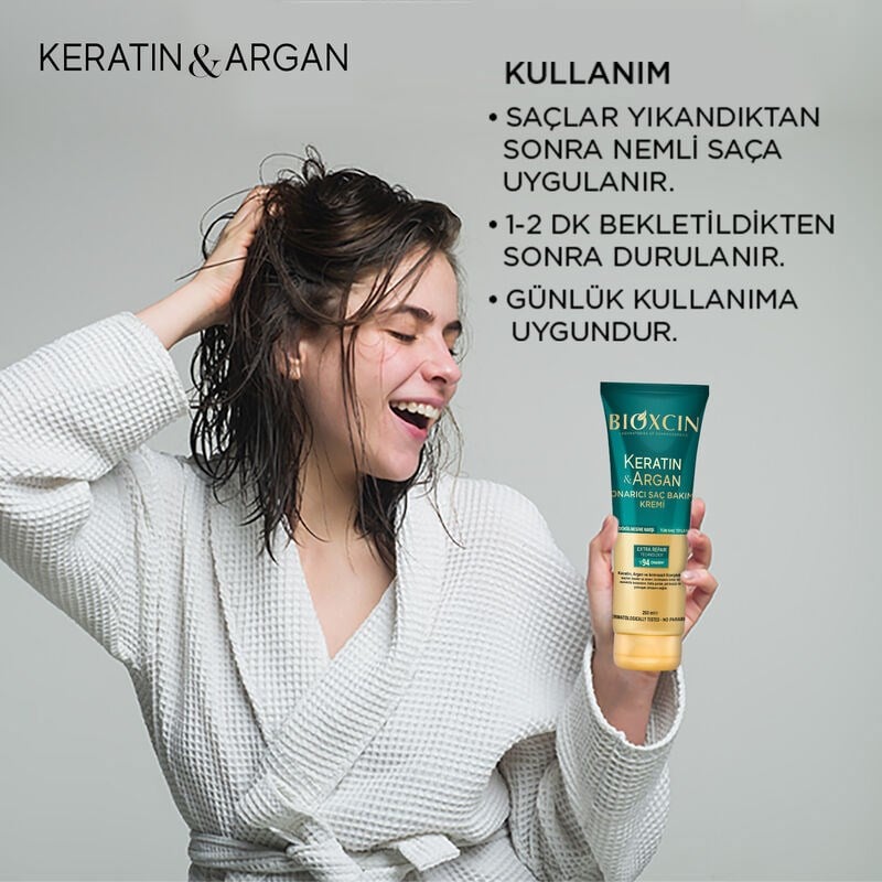 Bioxcin Keratin & Argan Onarıcı Saç Bakım Kremi 250 ml