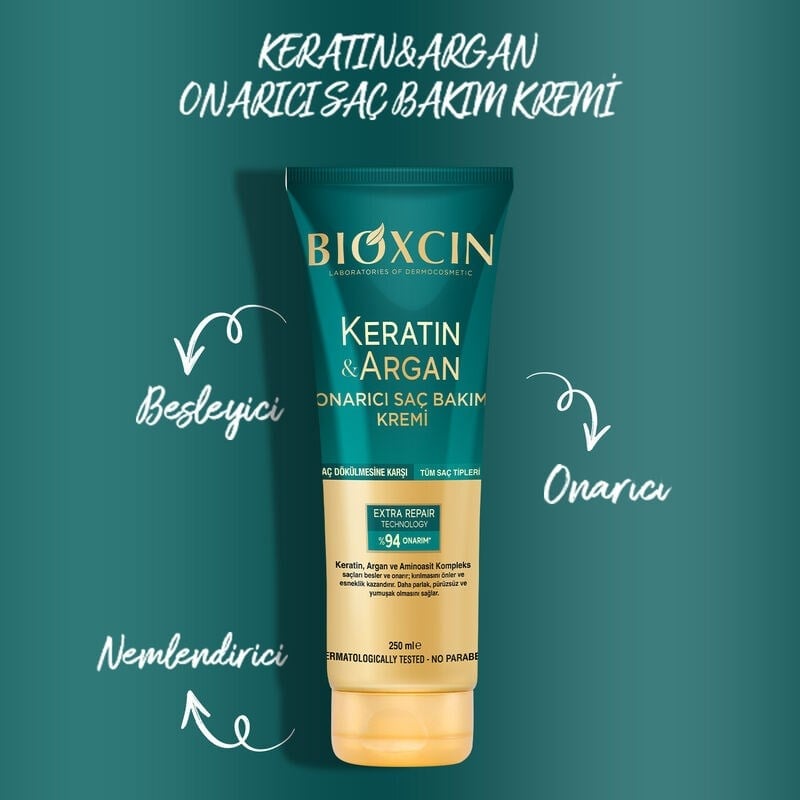 Bioxcin Keratin & Argan Onarıcı Saç Bakım Kremi 250 ml