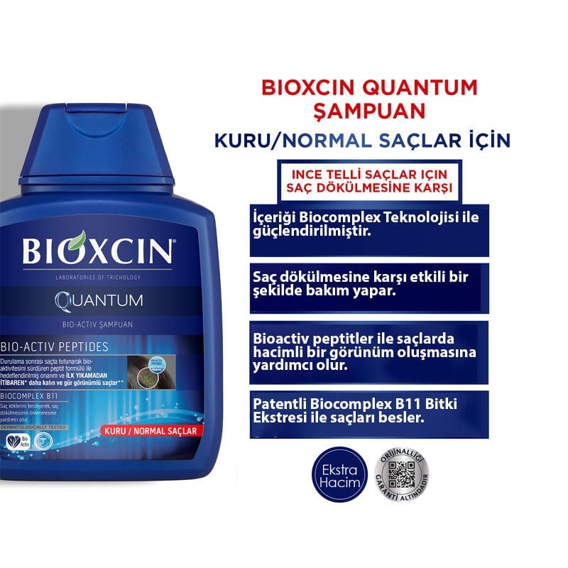 Bioxcin Quantum Kuru - Normal Saçlar İçin Saç Dökülmesine Karşı Şampuan 3 Al 2 Öde