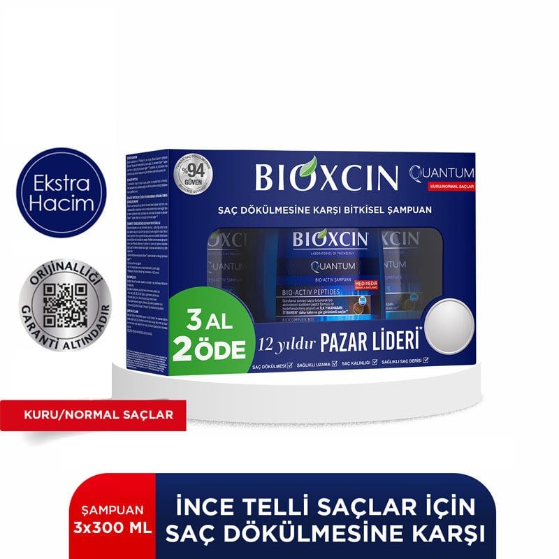 Bioxcin Quantum Kuru - Normal Saçlar İçin Saç Dökülmesine Karşı Şampuan 3 Al 2 Öde