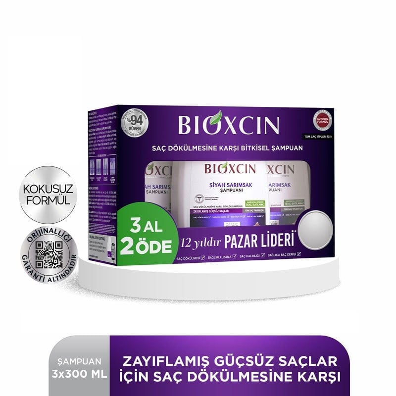 Bioxcin Siyah Sarımsaklı Şampuan 3 Al 2 Öde 
