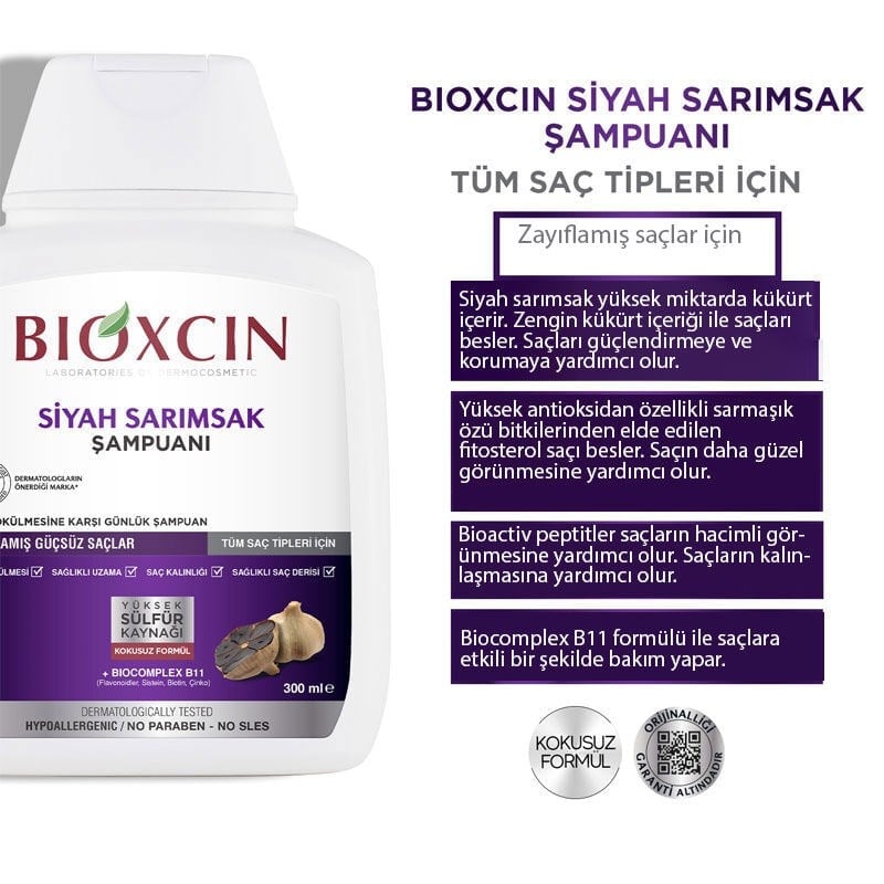 Bioxcin Siyah Sarımsaklı Şampuan 3 Al 2 Öde 