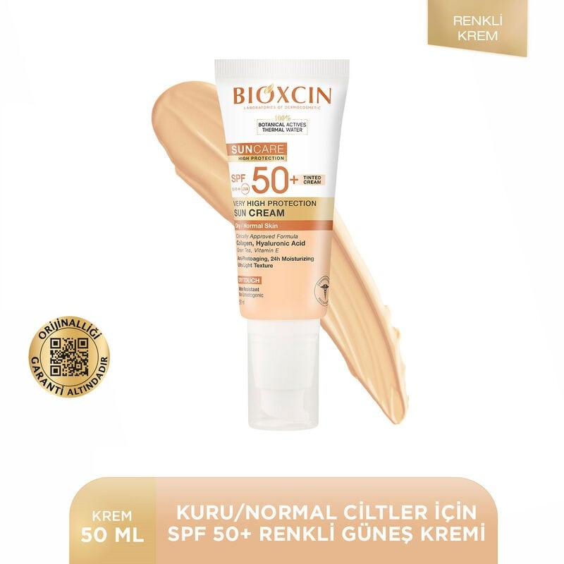 Bioxcin Sun Care Kuru & Normal Ciltler İçin Güneş Kremi SPF50+ 50 ml - RENKLİ
