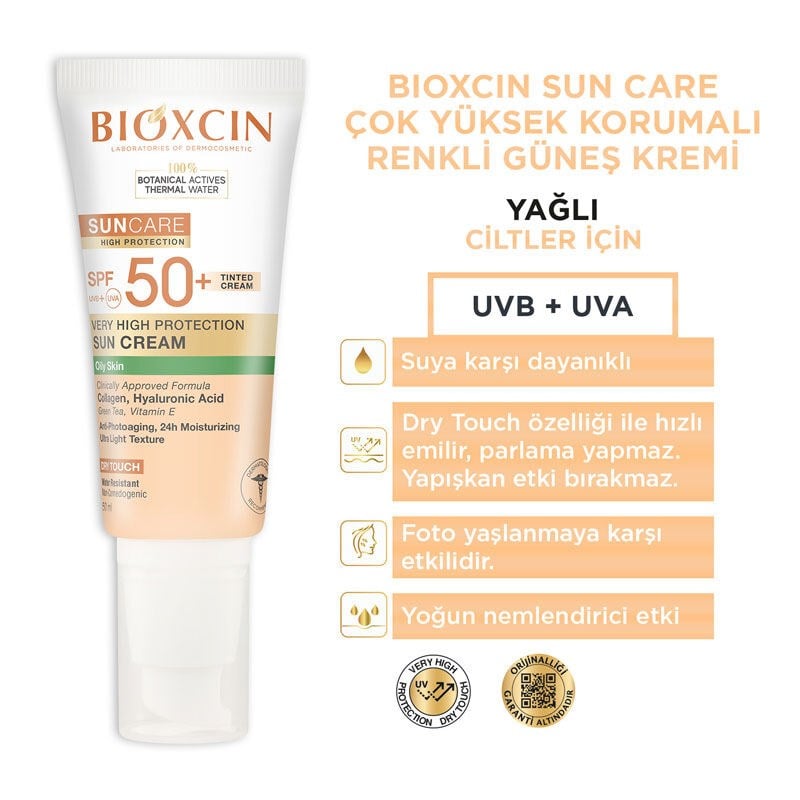 Bioxcin Sun Care Yağlı Ciltler İçin Güneş Kremi SPF50+ 50 ml - RENKLİ