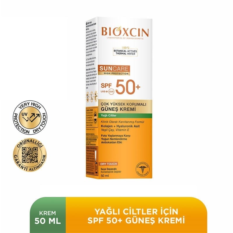 Bioxcin Sun Care Yağlı Ciltler İçin Hipoalerjenik SPF50+ Güneş Kremi 50 ml
