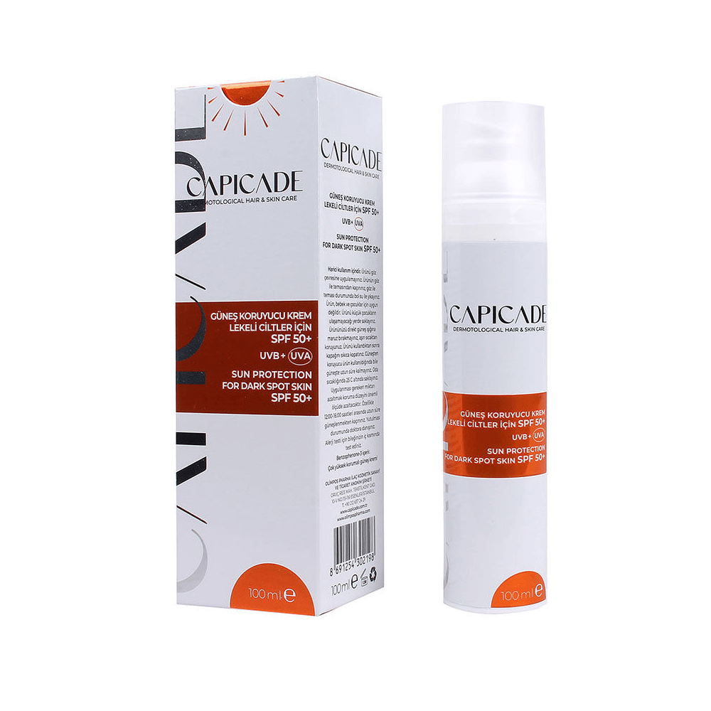 Capicade Lekeli Ciltler İçin SPF50+ Güneş Kremi 100 ml
