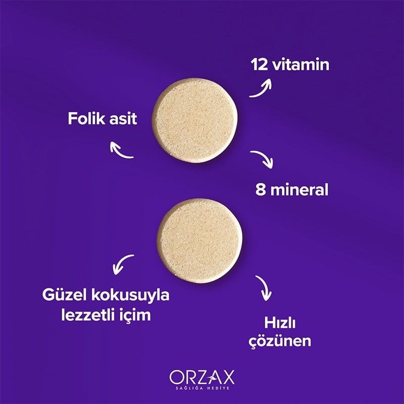 Orzax Efervit Multivitamin ve Mineral 20 Tablet