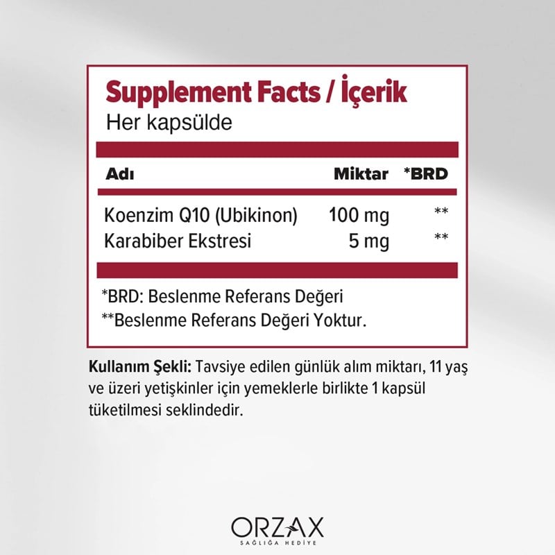 Orzax Ocean Koenzim Q10 30 Kapsül