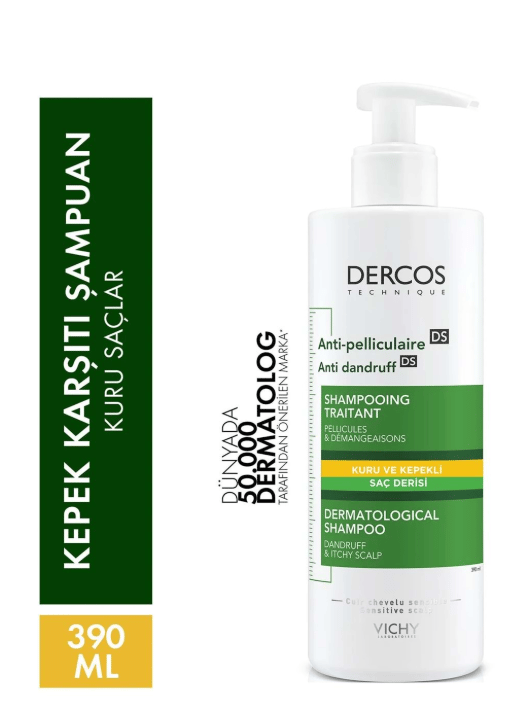 Vichy Dercos Anti Dandruff Kuru Saçlar İçin Kepeğe Karşı Şampuan 390 ml