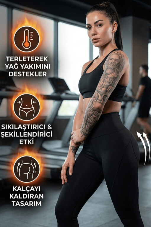 İncelten ve Zayıflatan Termal Vücut Şekillendirici ve Toparlayıcı Siyah Agraflı Korse Tayt