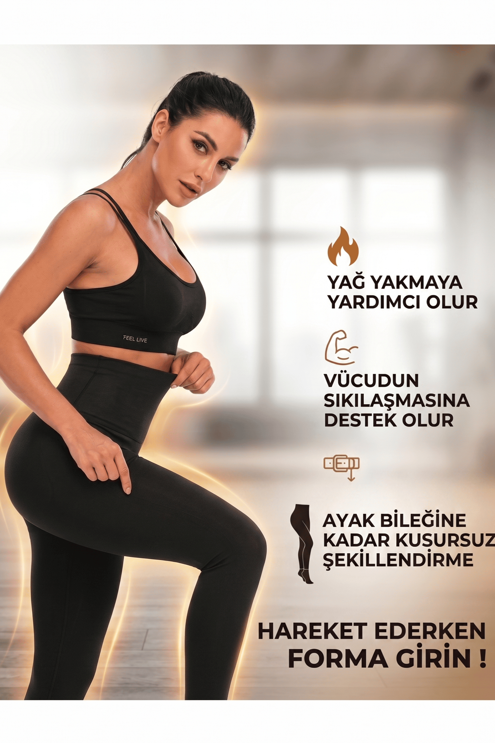 Yağ Yakmaya Yardımcı, 2 Bedene Kadar İnceltebilen Toparlayan Agraflı Termal Korse Tayt