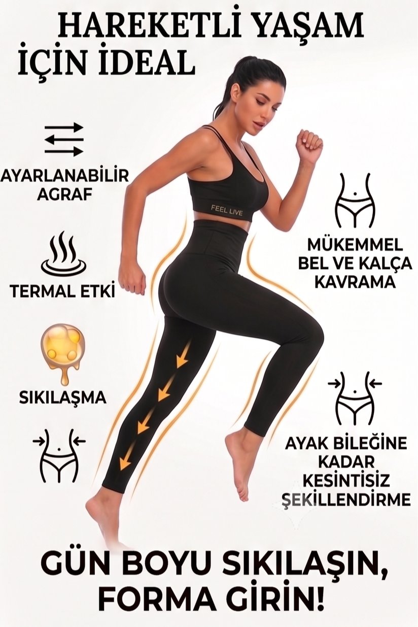 Yağ Yakmaya Yardımcı, Toparlayan ve İncelten Ayarlanabilir Agraflı Termal Korse Tayt