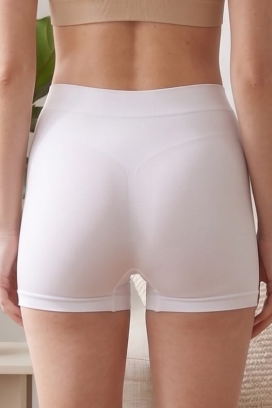 Yüksek Bel, İz Yapmayan, Toparlayıcı Beyaz Kadın Boxer