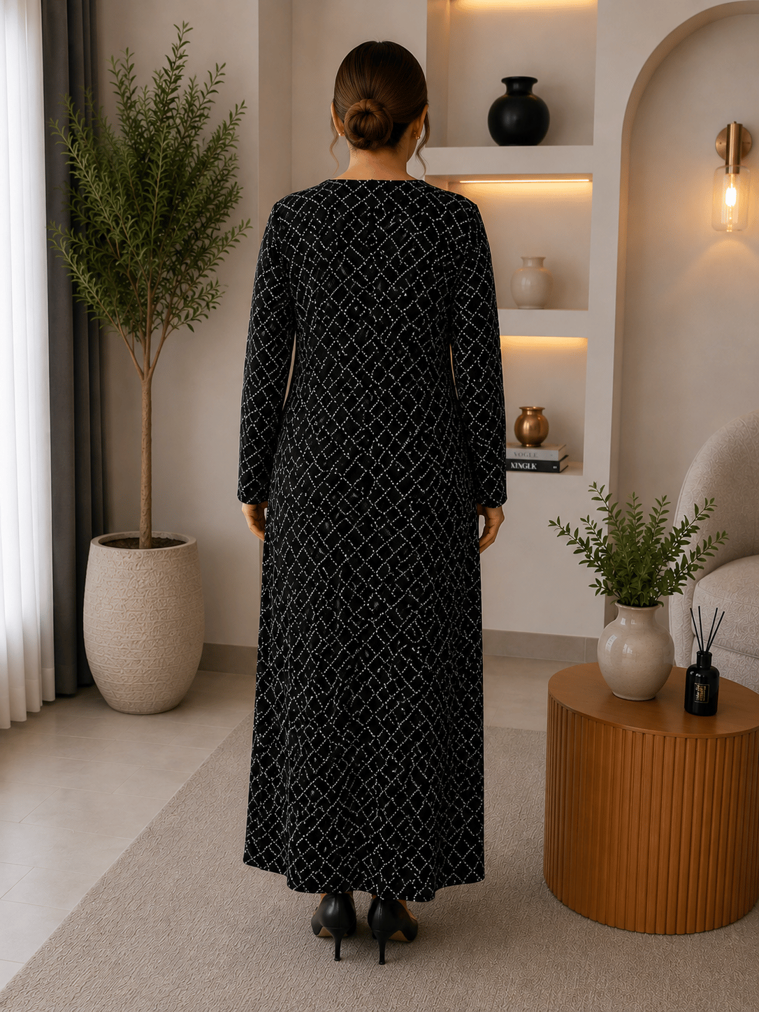 Anne Elbisesi - Siyah Kareli