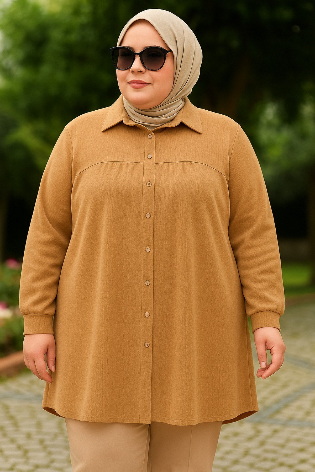 BÜYÜK BEDEN KARİN GÖMLEK