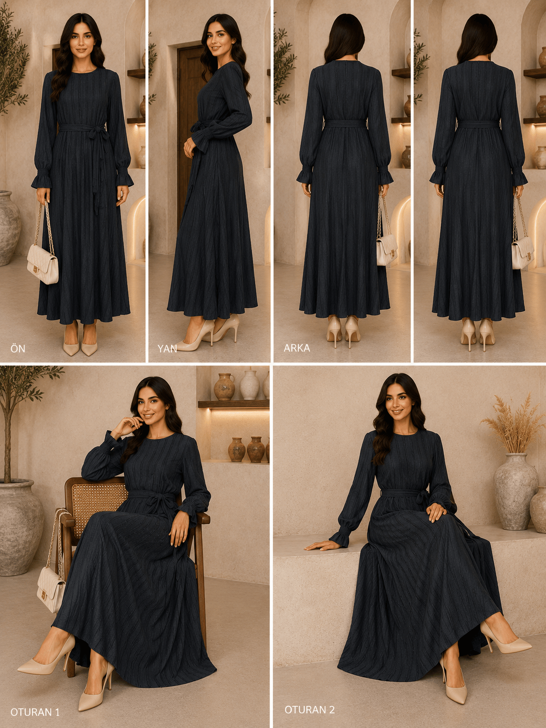 Fırfır Elbise - Siyah
