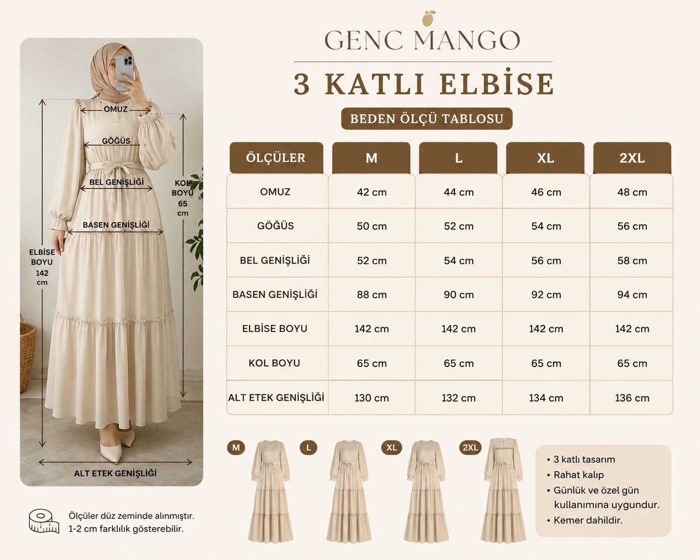MK MODA BAŞAK YAZLIK DESENLİ MANGO KUMAŞ RAHAT KALIP ELBİSE