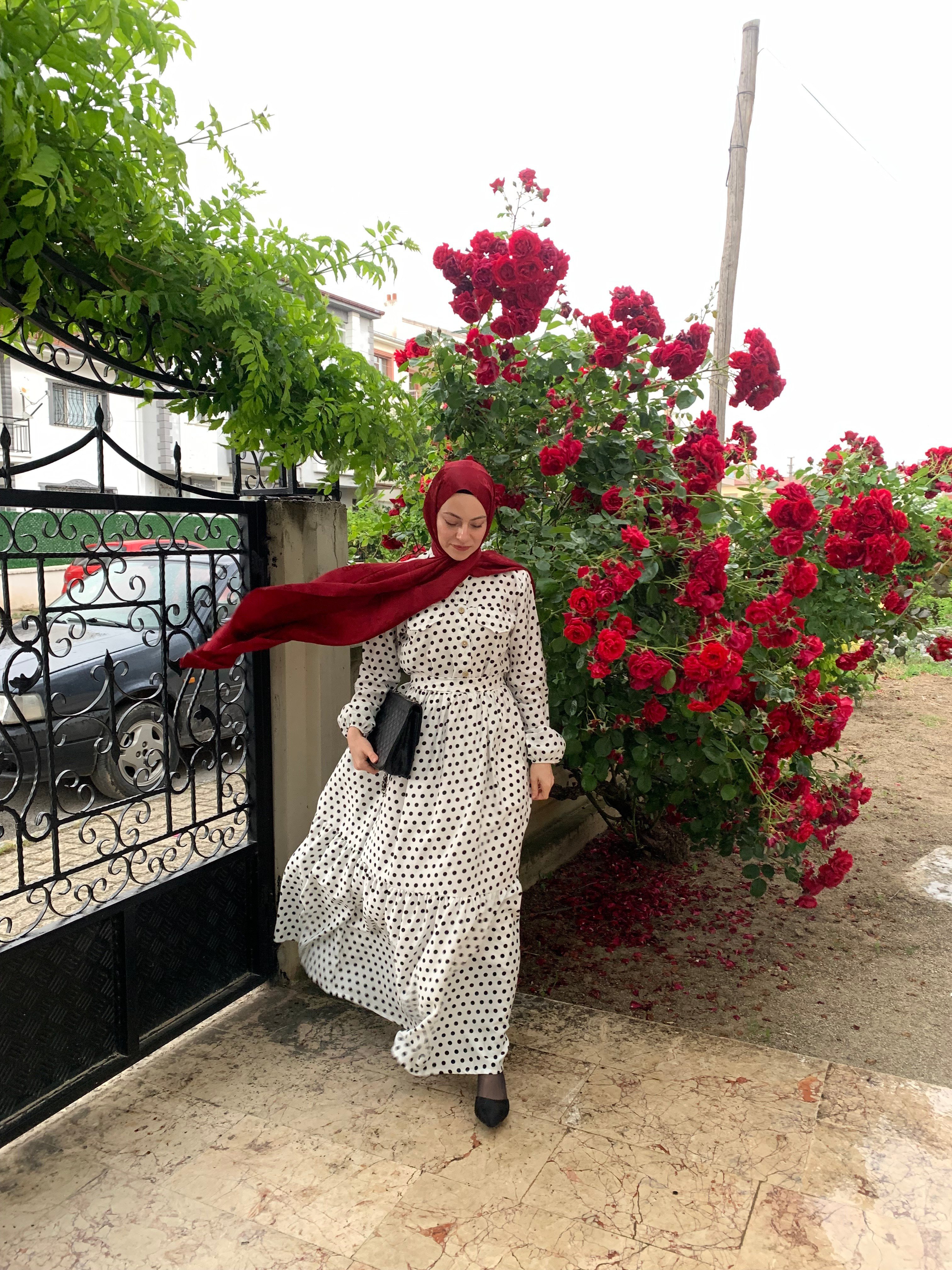 MODA BAŞAK MANGO DESENLİ ELBİSE