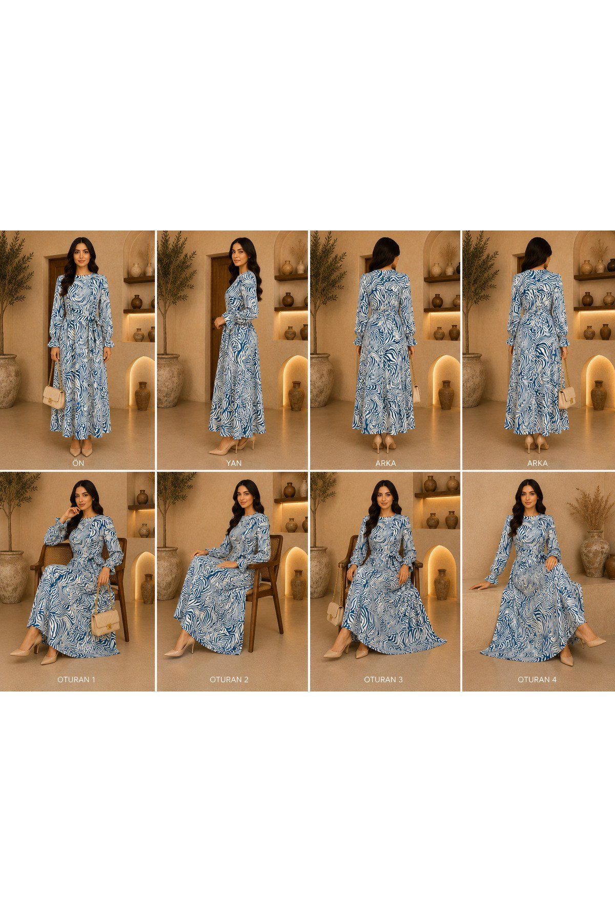 MODA BAŞAK SEUL KUŞAKLI ELBİSE