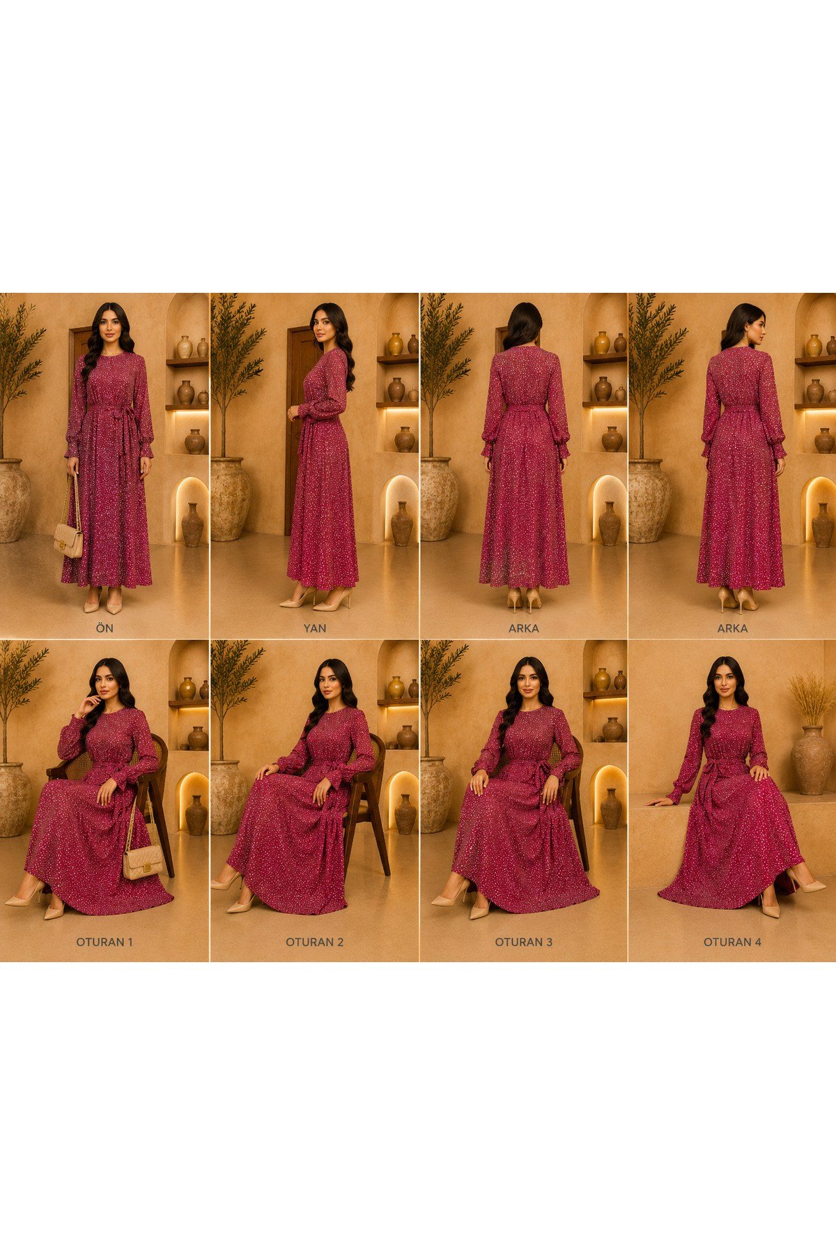 MODA BAŞAK SEUL KUŞAKLI ELBİSE