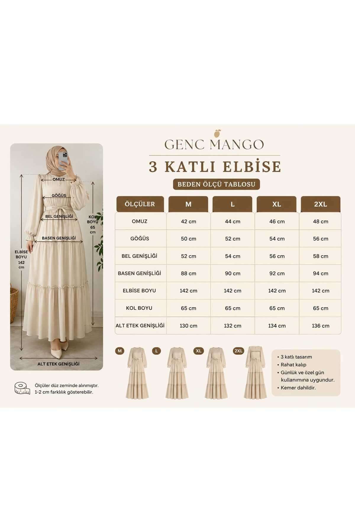 YAZLIK DESENLİ MANGO KUMAŞ RAHAT KALIP ELBİSE