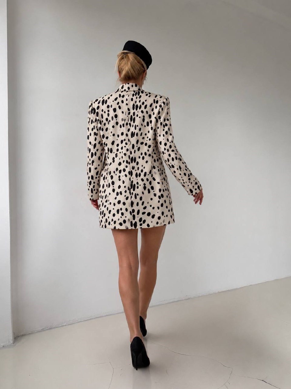 Benek Desenli Blazer Ceket Elbise