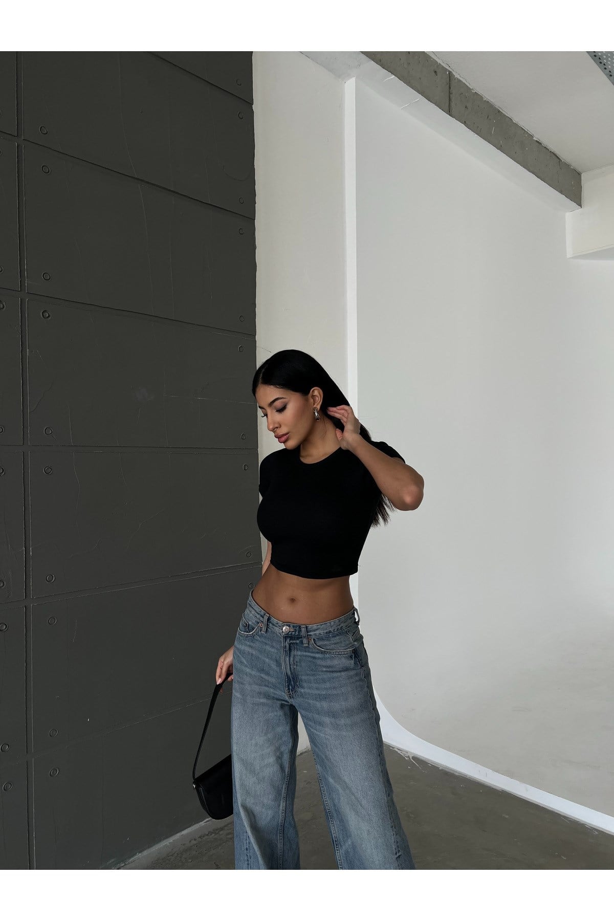 Kadın Bisiklet Yaka Fitilli Crop