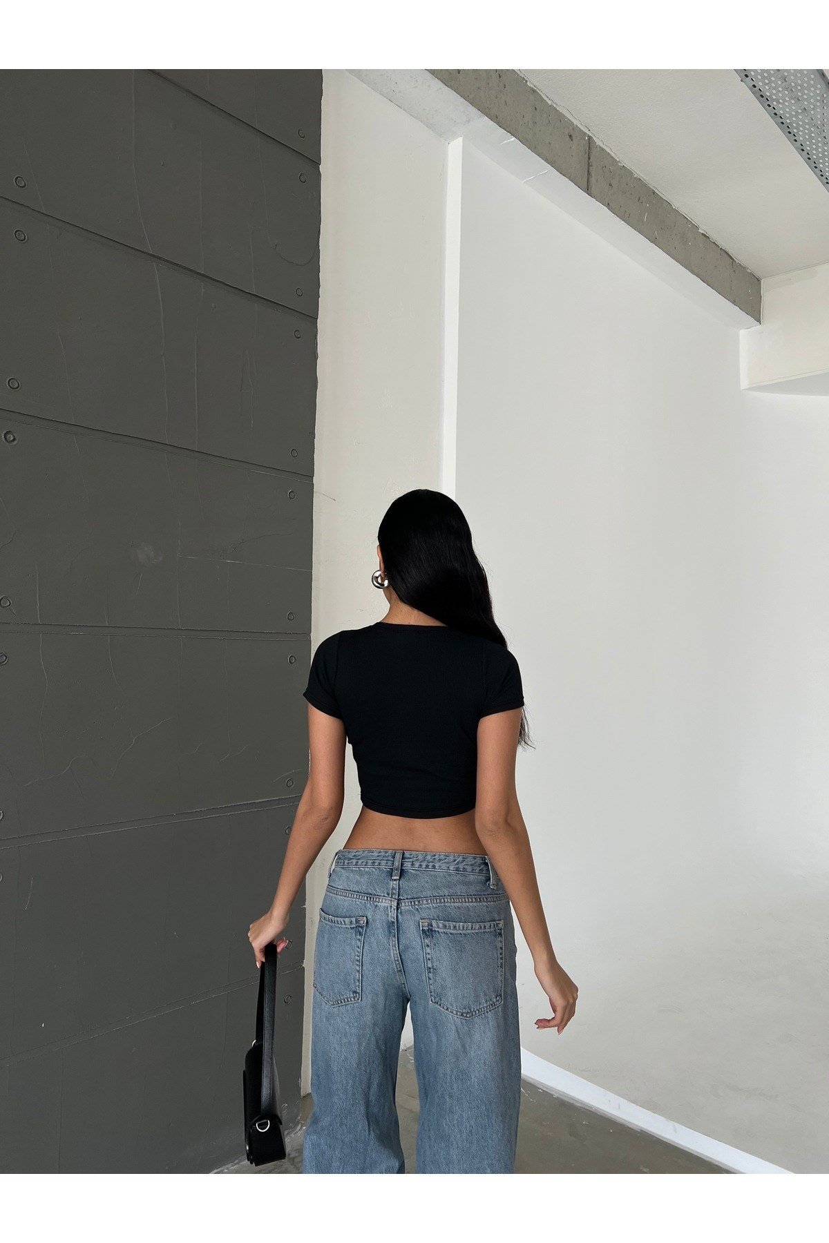 Kadın Bisiklet Yaka Fitilli Crop