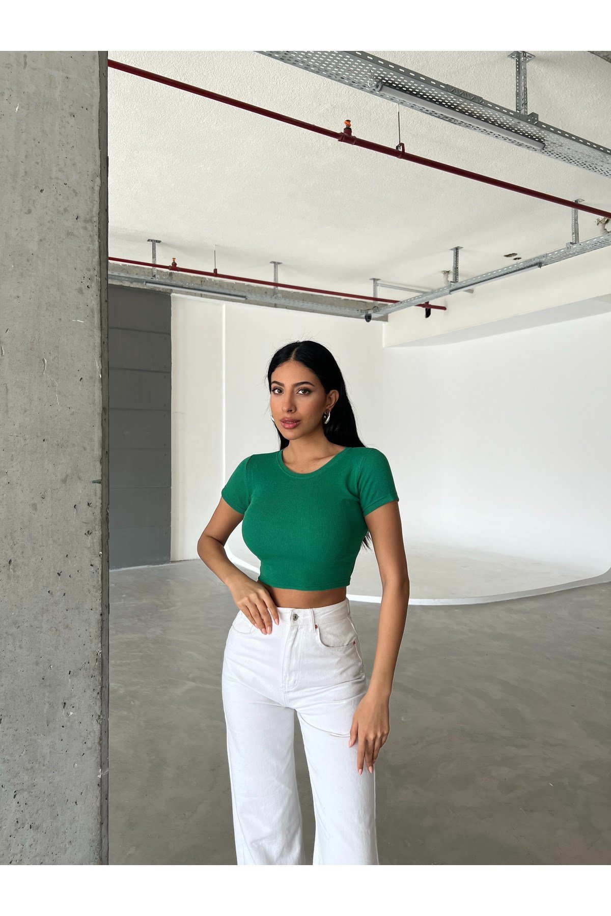 Kadın Bisiklet Yaka Fitilli Crop