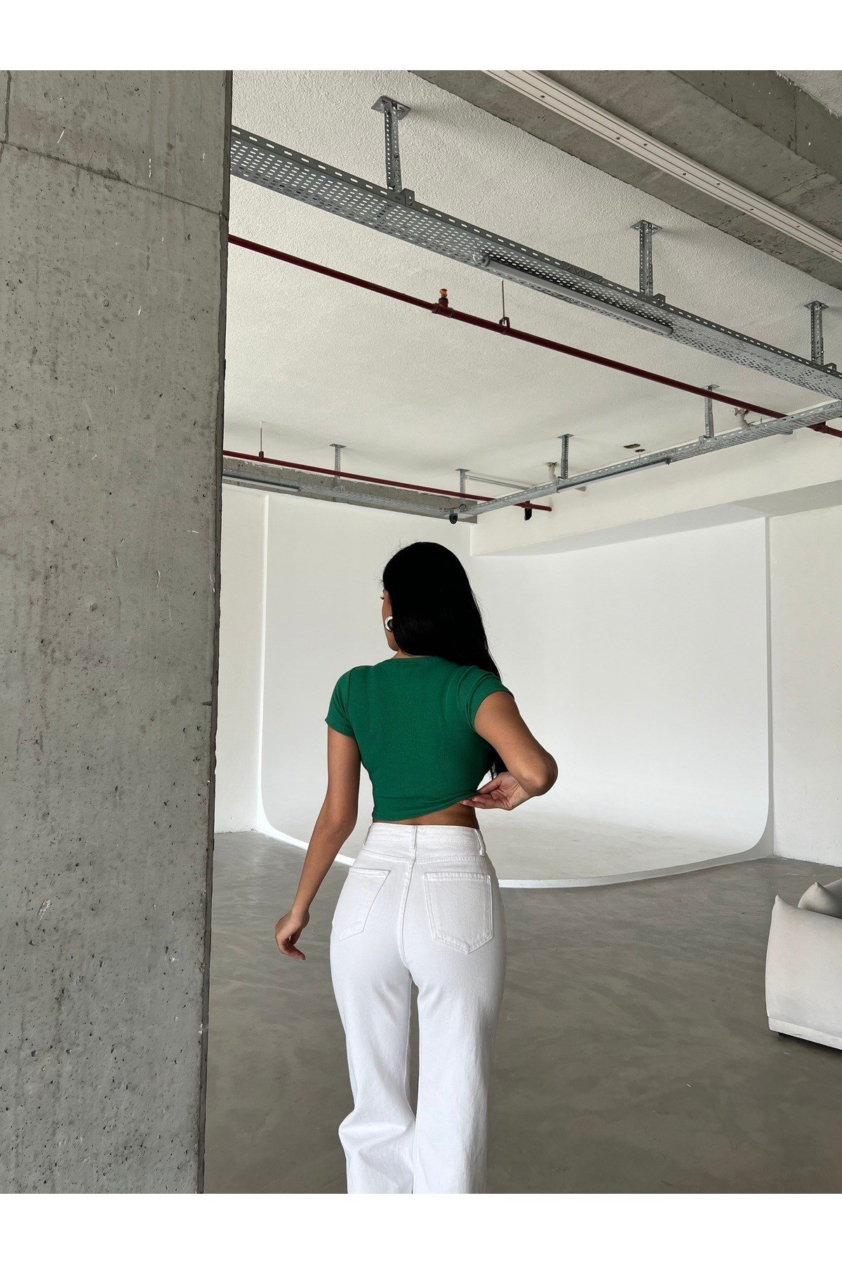 Kadın Bisiklet Yaka Fitilli Crop