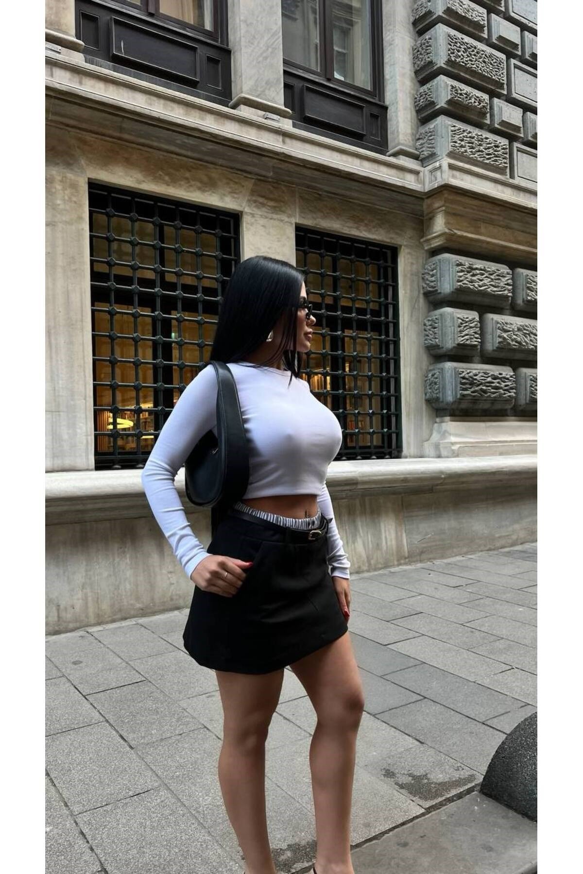 Kadın Boxer Detaylı Mini Etek