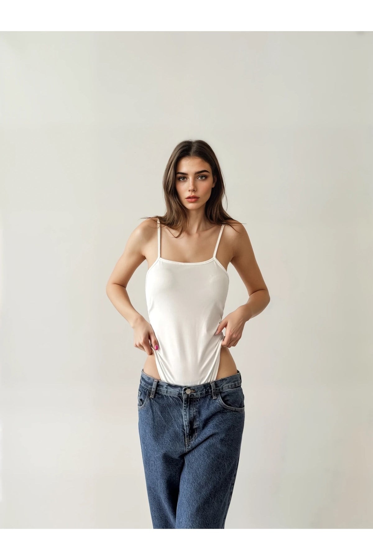 Kadın İnce Askılı Bodysuit