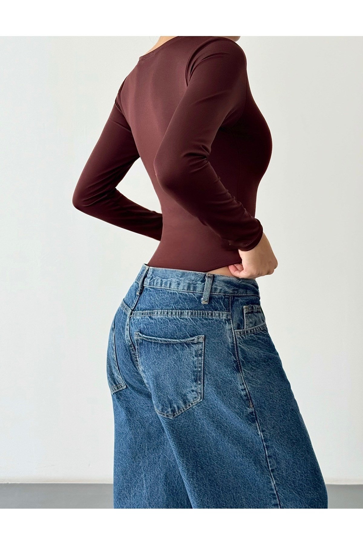 Kadın Kare Yaka Bodysuit