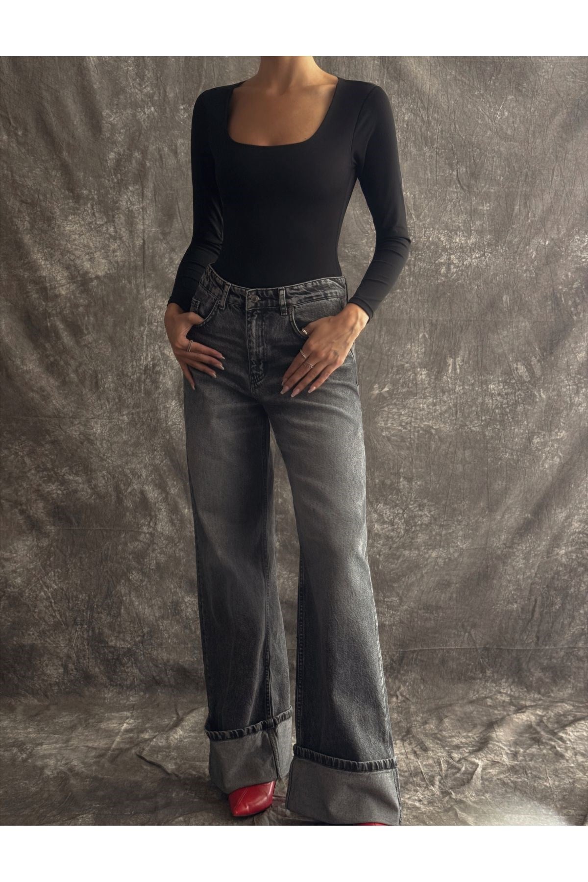 Kadın Kare Yaka Bodysuit