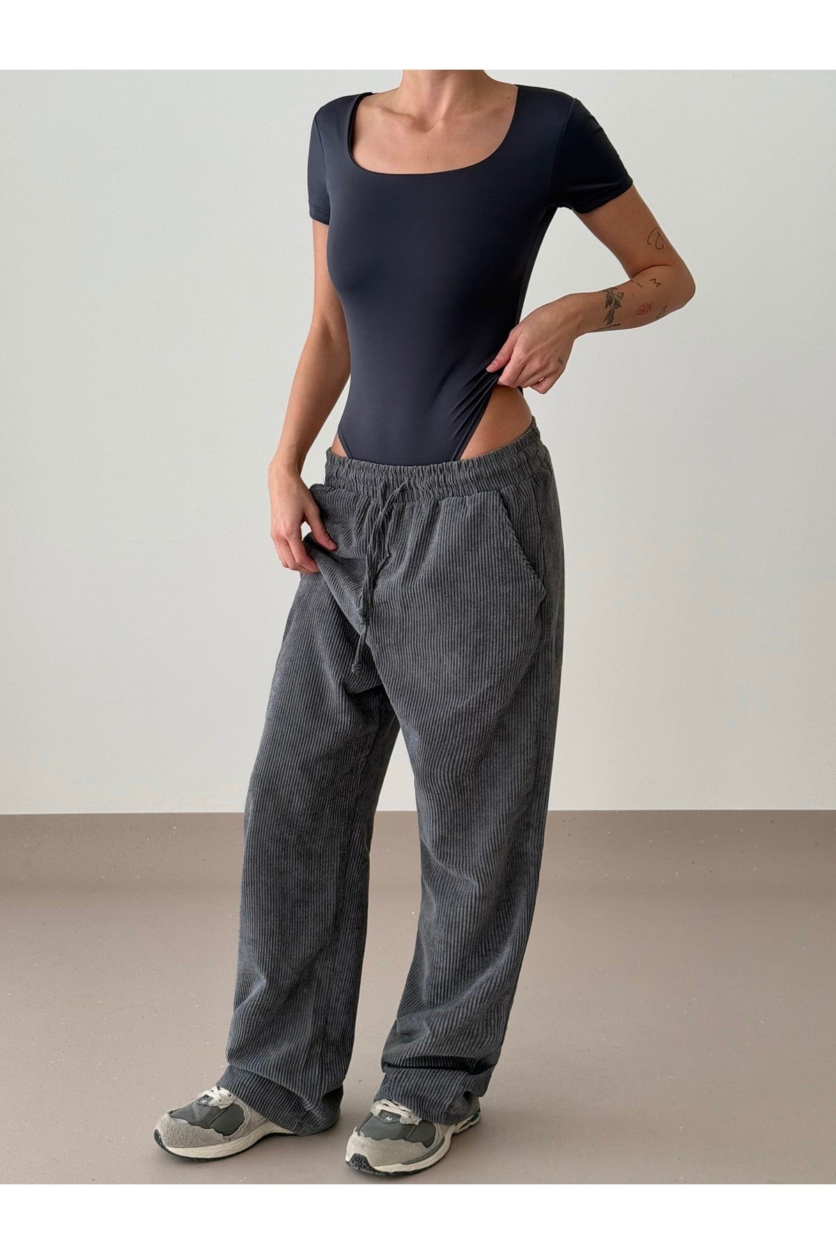Kadın Kare Yaka Bodysuit