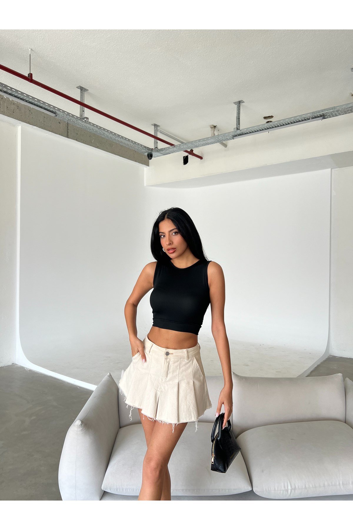 Kadın Sırt Bağlamalı Crop
