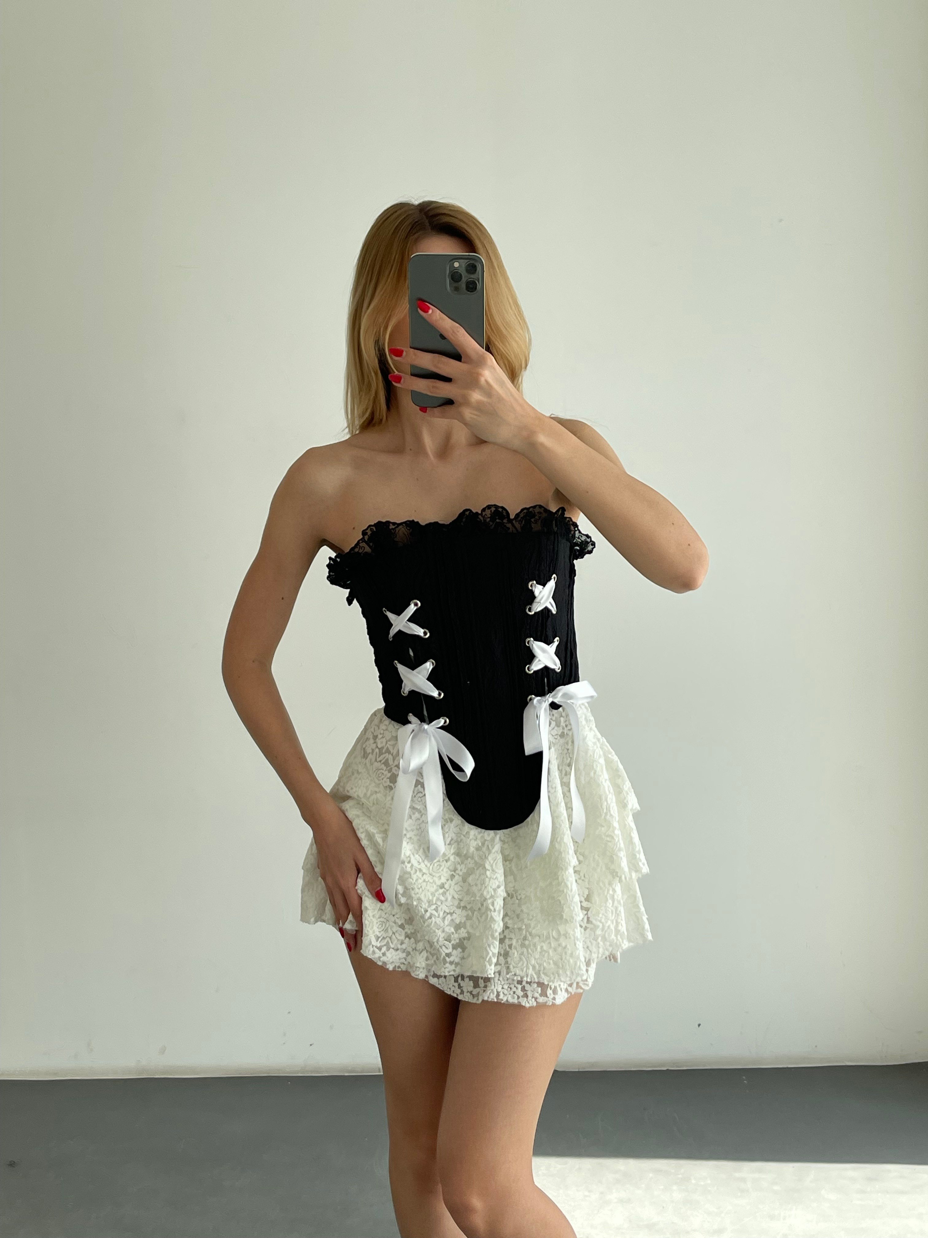Romantik Dantel Straplez Korse Büstiyer