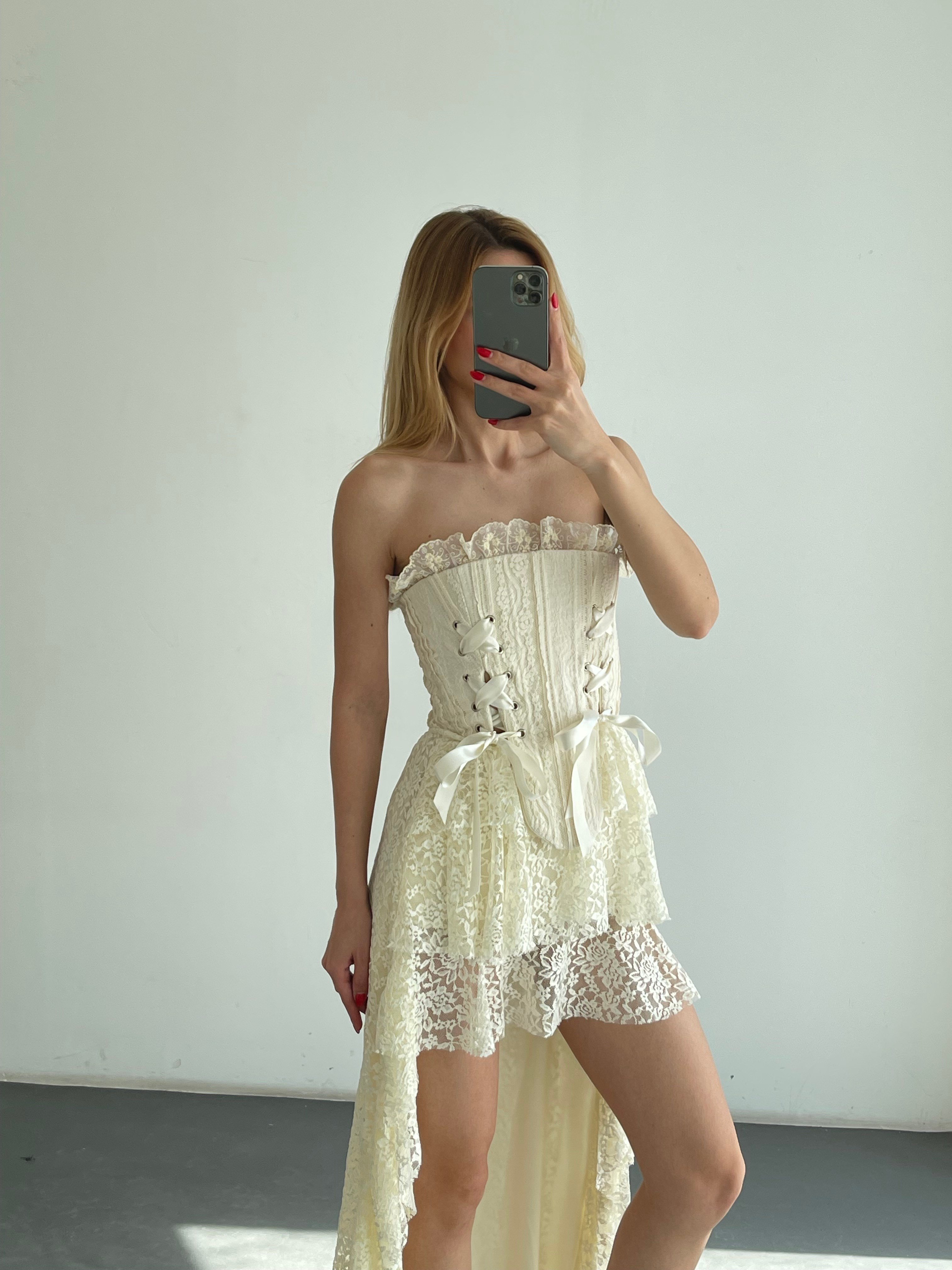 Romantik Dantel Straplez Korse Büstiyer
