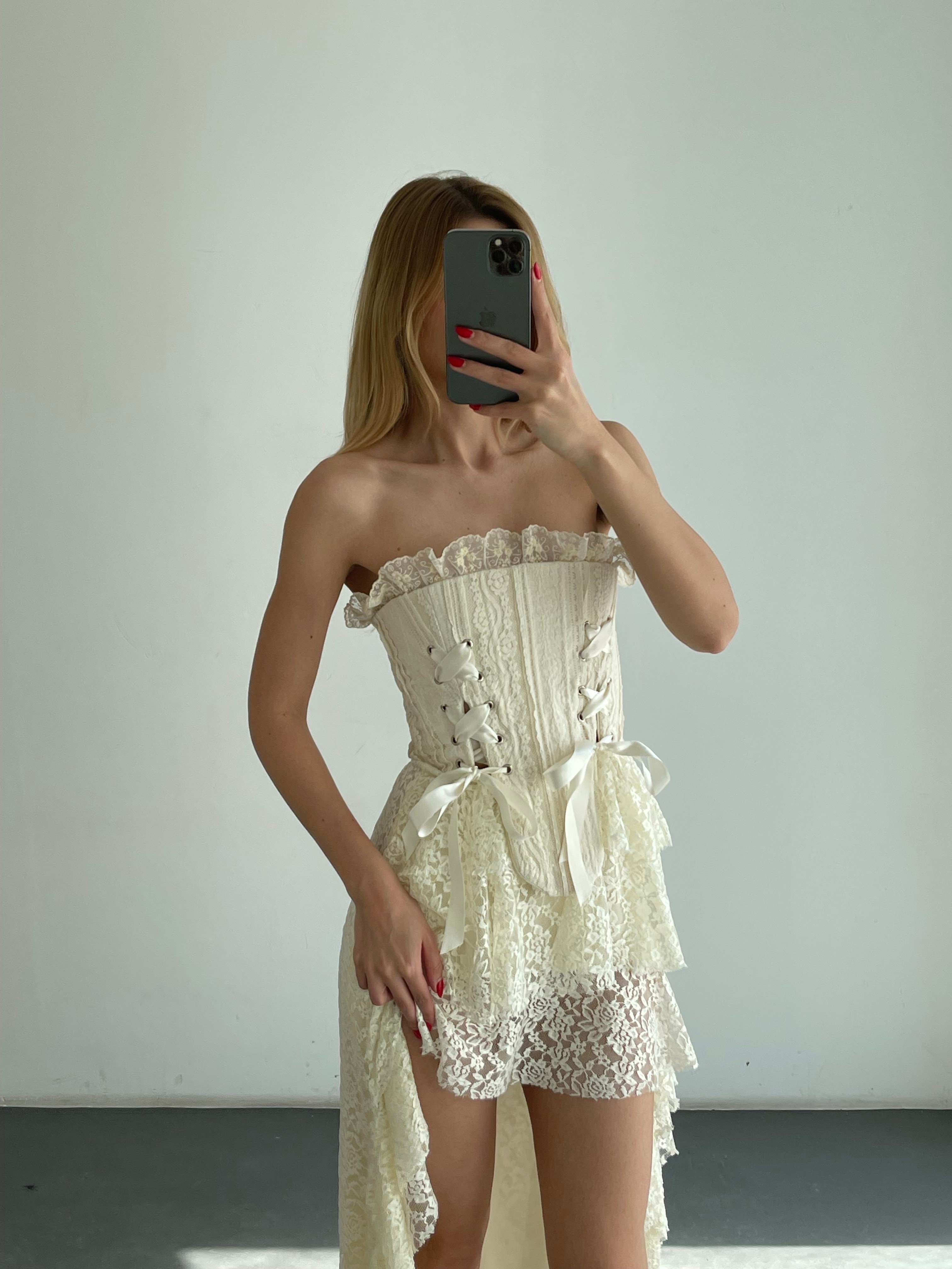 Romantik Dantel Straplez Korse Büstiyer