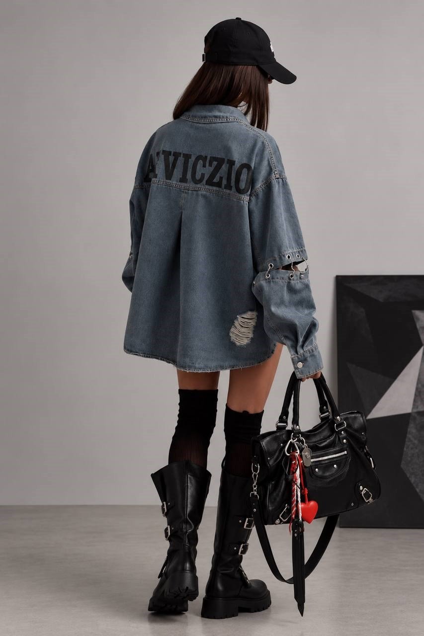 Tasarım Oversize Denim Gömlek